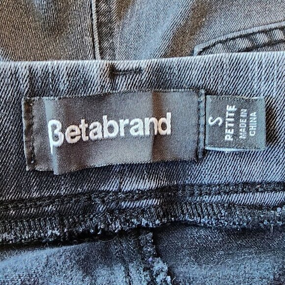 Betabrand Skinny Leg 4 Pocket Yoga Distress Black Denim Stretch Jeans Petite SP - Picture 5 of 6